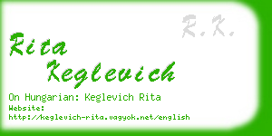 rita keglevich business card